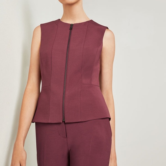 Jeslyn Zip-Front Peplum Top